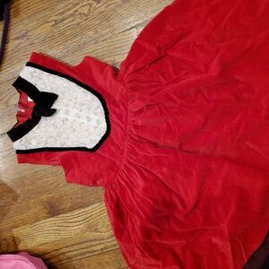 Elegant Red and Black Dress with Lace Detail